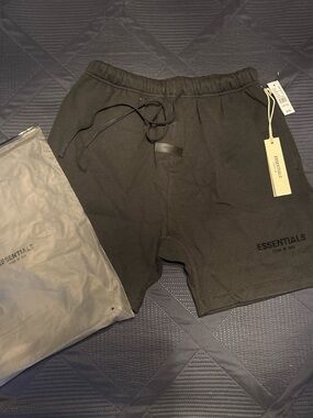 Fear of God ESSENTIALS Black Cotton Shorts